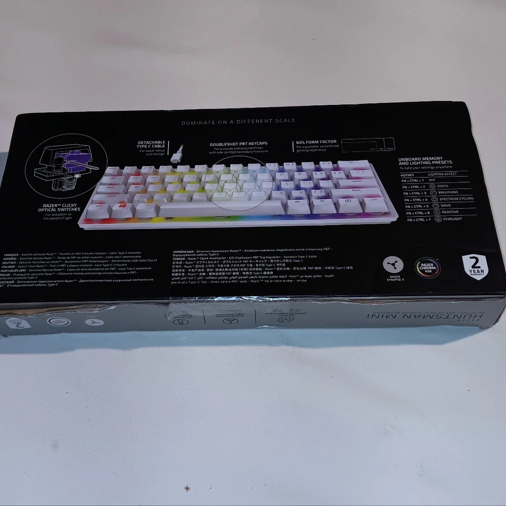 Razer Huntsman Mini Mercury Mini 60% Optical Qwerty Klickey Gaming Keyboard